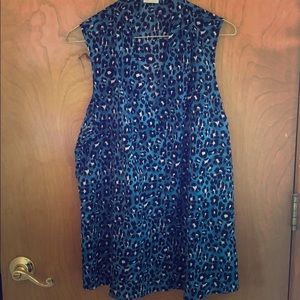 Teal Cheetah blouse